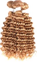 Braziliaanse Remy weave - 24 inche water diep golf extensions hair honing blond kleur 27 - 1 stuk bundel echt haar- real human hair