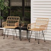 The Living Store Chaise de jardin - Rotin PE - Structure robuste - Assise confortable - Embout de pied pratique - 56x64x80cm - Set de 2
