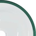 Bol blanc avec un bord en verre vert émeraude.