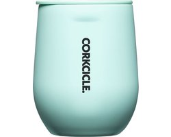 Corkcicle Stemless Cup 335ml- Sun Soaked Teal- Thermosbeker voor Wijn/Koffie- RVS- 3 laags geïsoleerd- thermosfles- drinkglas- reisbeker