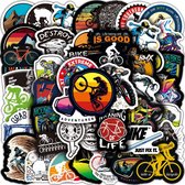 Mountain bike stickers - set 50 stuks - Outdoor sports stickers voor Laptop, Helm, Waterfles etc.