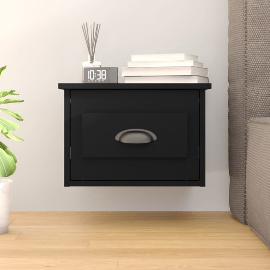 HOMCOM 2-delig set nachtkastjes, wandmontage ontwerp, lade, voor