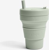 Stojo - Junior Cup - met Rietje - 250 ml - Herbruikbaar - Opvouwbaar - Sage