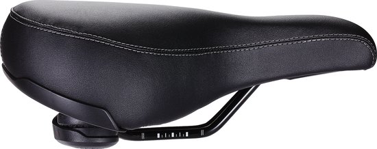 BBB Cycling SoftShape Upright - Fietszadel Heren en Dames - E-bike of Stadsfiets Zadel - Fietshouding Rechtop 90° - 265 x 220mm – Zwart - BSD-127