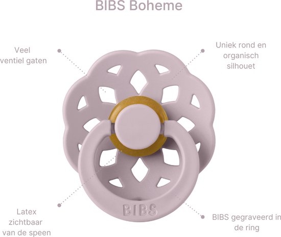 Bibs Boheme fopspenen - maat 2 6-18 maanden - 3 stuks - Blush - Ivory - Dusty Pink + Monkiezz speenzakje van BIBS — afbeelding 3