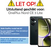 Hoesje Geschikt voor OnePlus Nord CE 3 Lite Hoesje Book Case Hoes Wallet Cover Met 2x Screenprotector - Hoes Geschikt voor OnePlus Nord CE 3 Lite Hoesje Bookcase Hoes - Paars
