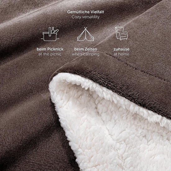 Couverture polaire 220 x 240 cm sherpa