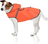 Hondenregenjas – waterdichte hondenjas met capuchon en reflectoren voor drugs, beveiligde looppaden, de speelplaats voor hond en vakantie met hond (XS, oranje)
