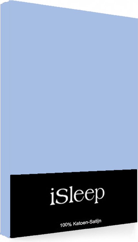 iSleep Satijn-Katoen Laken - Litsjumeaux - 240x265 cm - Sky Blue