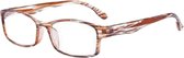 XYZ Eyewear Leesbril Bruin +3.00 - Dames - Heren - Leesbrillen - Trendy - Lees bril - Leesbril met sterkte - Voordeel - Dierenprint - Met sterkte +3.00