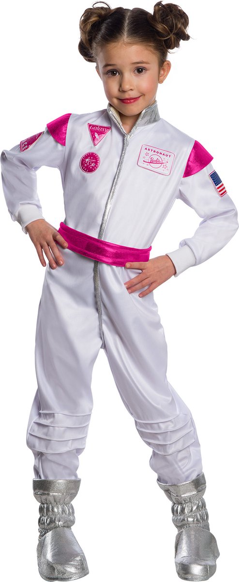 Rubies Barbie Kostuum Kinder Astronaut Barbie Kostuum Meisje Roze Wit Beige Zilver Carnavalskleding Verkleedkleding