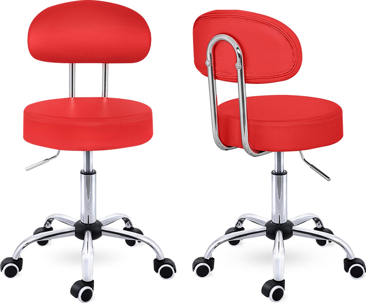 Pouf Tabouret De Maquillage Tabouret De Bar Tabouret Pivotant Acier Blanc