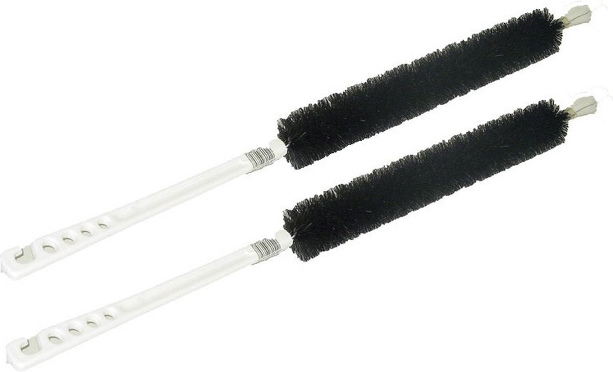 Goedkoopste 2x Radiatorborstels / stofborstels met steel en pluim 63 cm - Schoonmaakborstel verwarming