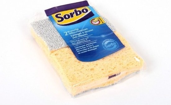 Éponges à Récurer Sorbo Viscose Jaune - 11x7x4cm - Nettoyage Surfaces Fragiles Sans Rayures