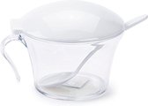 1x Pots à sucre blanc avec cuillère - 320 ml - Fûts de sucre pour restauration / restaurant