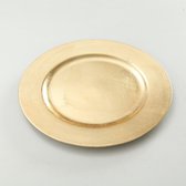 2x Rond goudkleurig diner/eettafel onderborden 33 cm - Onderborden/tafeldecoratie