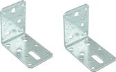 Hoekankers - 4x stuks - verzinkt - 9x9 cm - stoelhoek - slobgat 30 x 11 mm - hoekverbinding