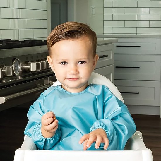 BakerMiche Babyslabbetjes, machinewasbaar, waterdicht, gemakkelijk te reinigen, waterdicht, uniseks slabbetjes, 2 stuks, waterdicht babyslabbetje voor baby's