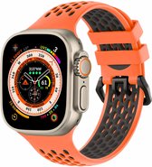 iMoshion Bandje Geschikt voor Apple Watch Bandje Series 1 / 2 / 3 / 4 / 5 / 6 / 7 / 8 / 9 / SE / Ultra (2) - 42 / 44 / 45 / 49 mm - iMoshion Sport band buckle - Oranje
