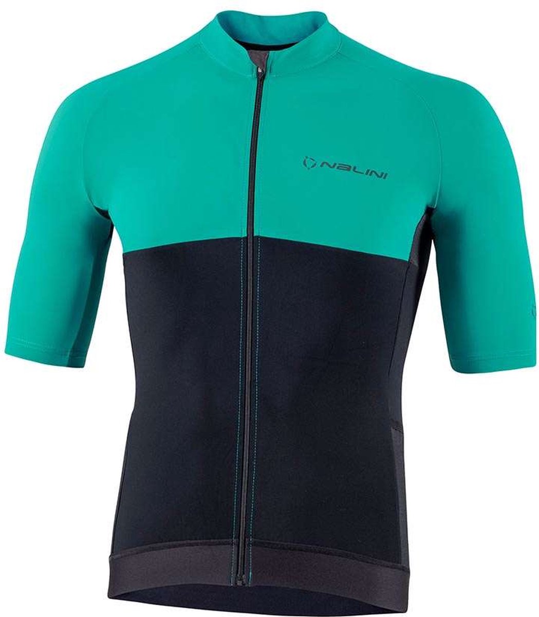 NALINI BAS SUN BLOCK FIETSSHIRT KORTE MOUWEN GROEN/ZWART HEREN Maat XXL