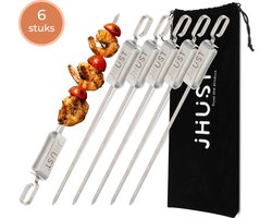 JHust BBQ Spiezen 6 Stuks - Kebab Spiezen - Spiezen BBQ - Vleesspiezen - BBQ Accesoires - BBQ - Kebab Grill - Barbecue accesoires - Barbecue Spiezen