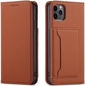Mobiq - Magnetic Fashion Wallet Case iPhone 15 Pro - bruin