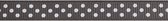Stippen Lint | Lint met Stip 10mm (1 cm) | Stippenlint Donkergrijs (077) Wit | Ripsband | Grosgrain lint | Dot Ribbon | Cadeaulint | Kerstlint | Rol van 10 meter