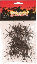 Faram nep spinnen/spinnetjes 2 cm - zwart - 30x stuks - Horror/griezel thema decoratie beestjes