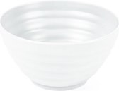 Plasticforte Bols/plats - dessert/petit déjeuner - plastique - D14 x 6,5 cm - Blanc ivoire