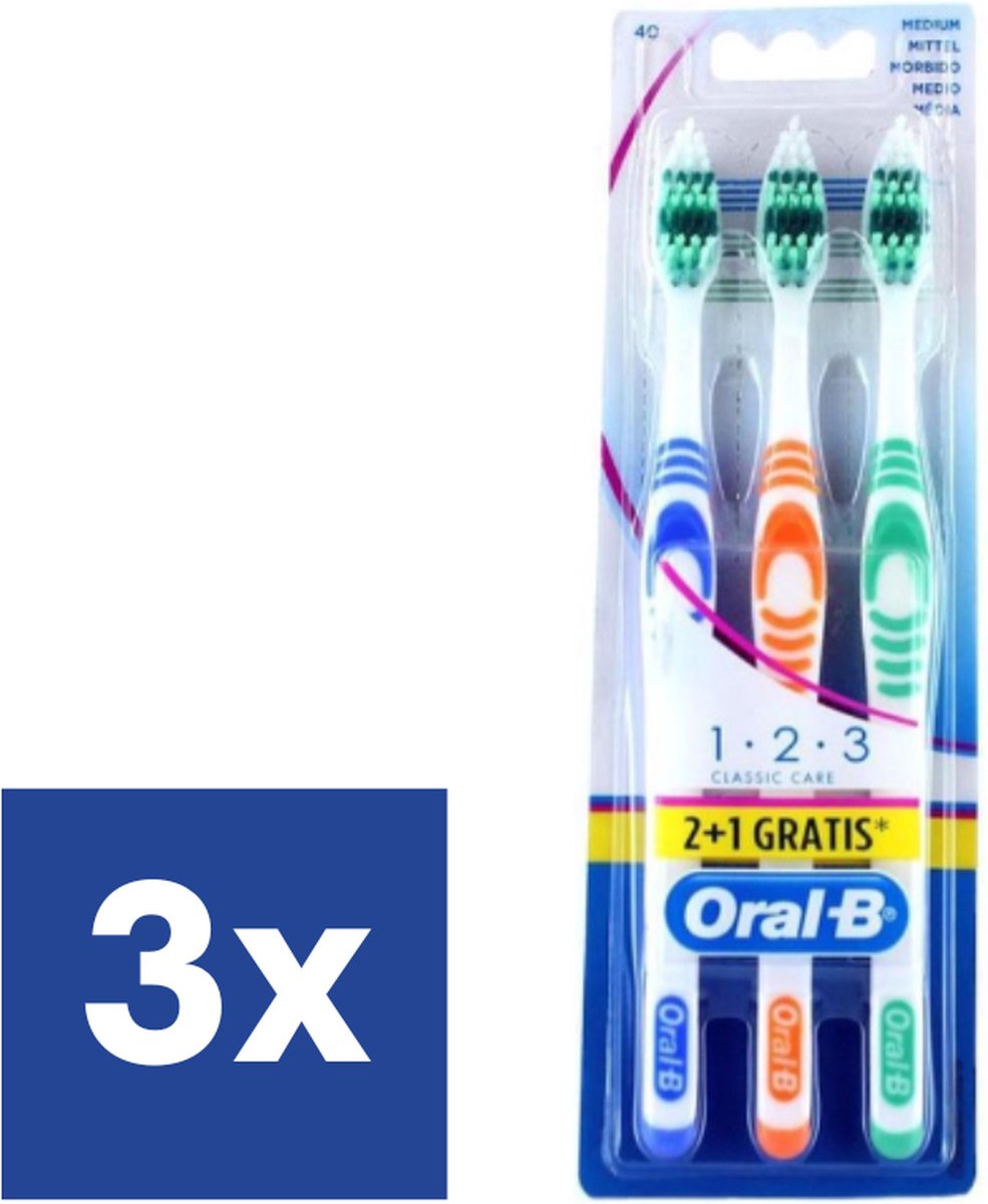 Oral-B 1-2-3 Classic Medium Tandenborstels - 3 x 3 stuks