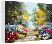 Toile - Fleurs - Nature - Peinture - Peinture à l'huile - Arbres - 30x20 cm - Décoration murale - Peintures sur toile