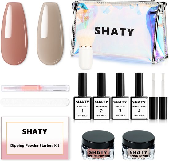 SHATY® Dipping Powder Starters Kit – Complete Set – The Nude – Acryl Nagels Starterpakket - Handleiding (NL)