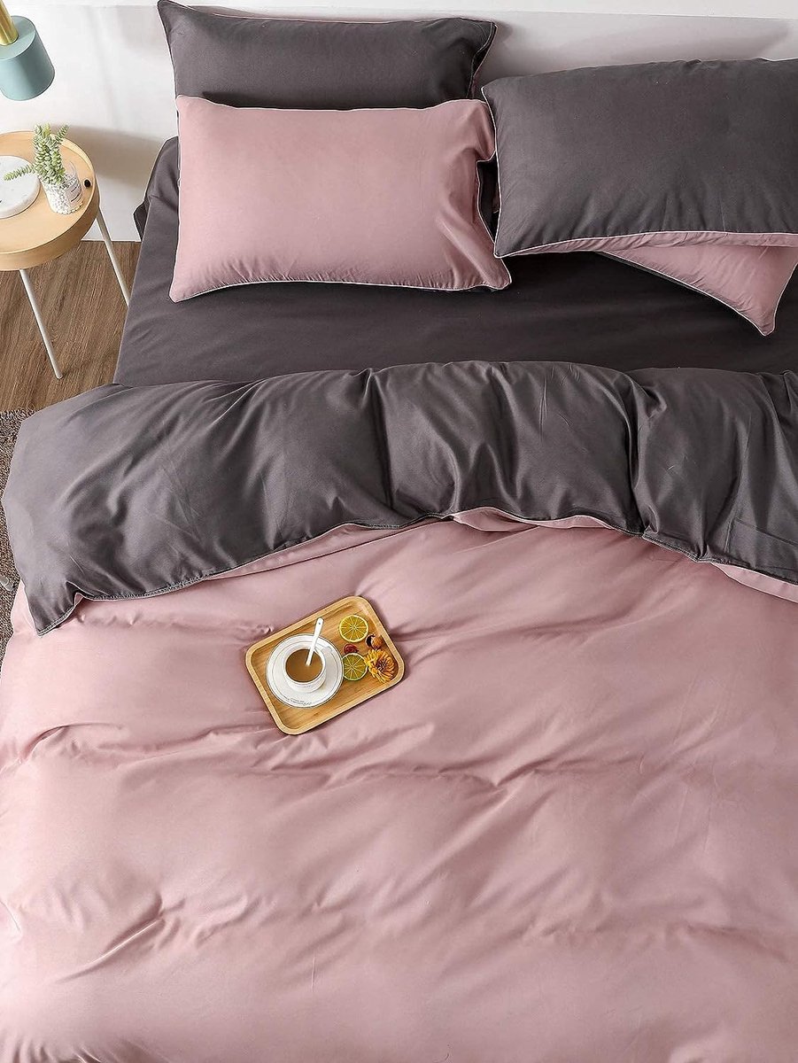 RUIKASI Beddengoed, 220 x 240 cm, 3-delig, perzer-roze