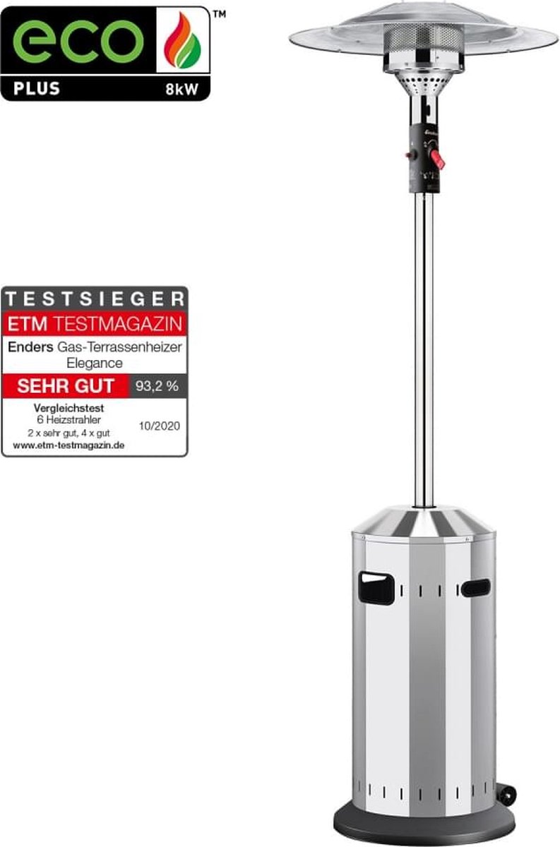 Enders Elegance | Terrasverwarmer | Patio Heater | Gas | 8 kW | RVS |  bol.com