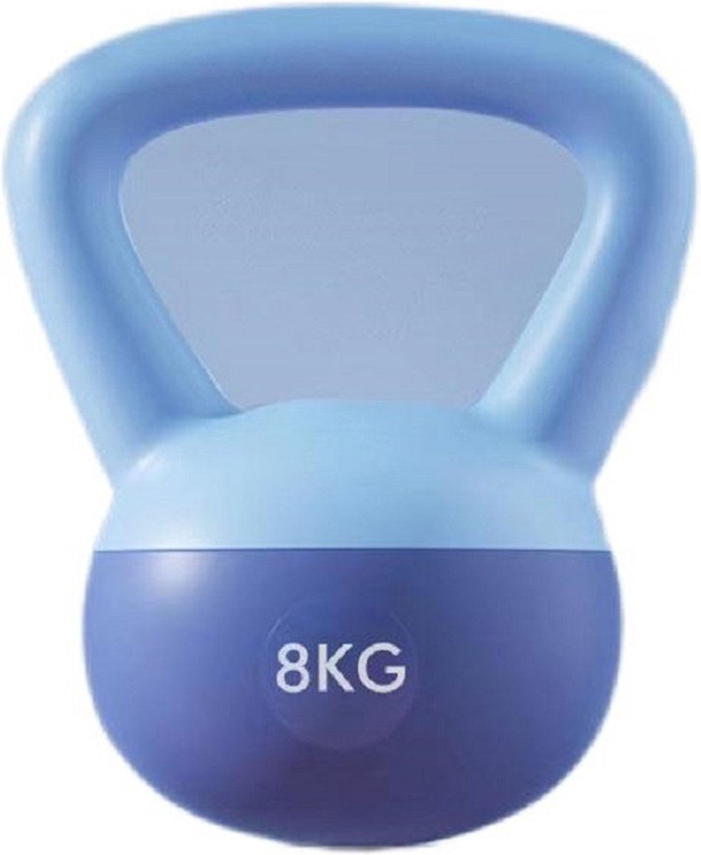 Zachte Kettlebell(8kg)Blauw-soft kettlebell-Yoga Kettlebell met ijzeren zand-antislip handvat-voor thuis en sportschool veiligheidstraining-gewichtheffen-crosstraining- fitness