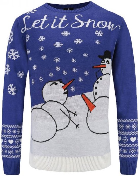Let it snow - Sneeuwpoppen kersttrui - Maat M - Foute Kersttrui DrunkenDinos - Gebreide kersttrui - Foute trui - Feestkleding - Kerstkleding Fout Kerst Feest - Kerst trui - Kersttrui dames - Kersttrui heren - Lelijke Kersttrui - Grappige Kersttrui