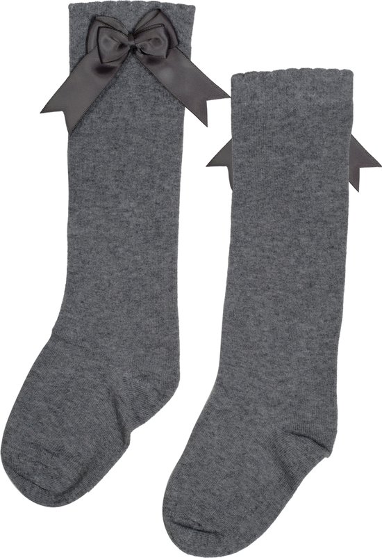 iN ControL Knee Socks - 2 pack SATIN BOW - GREY MELANGE MEDIUM