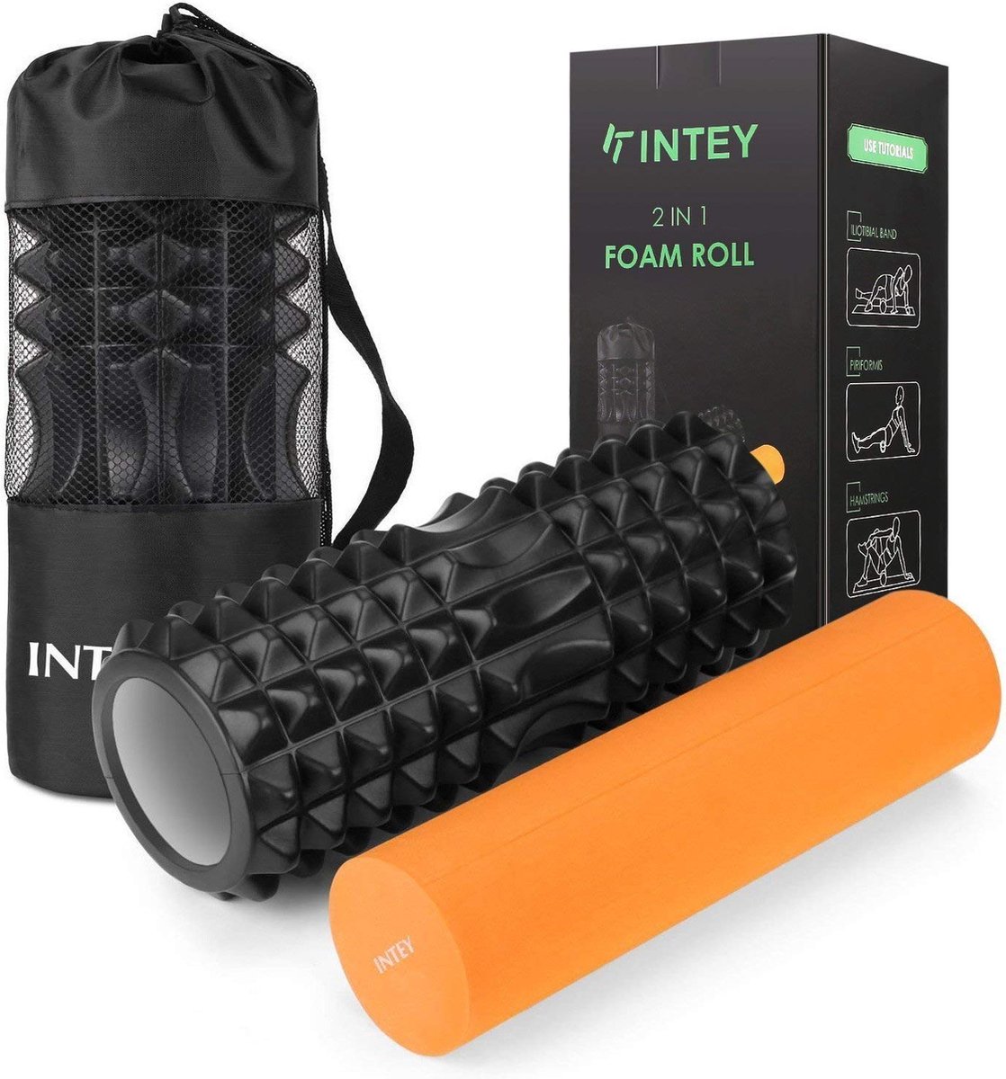 INTEY Foam Roller - 2 in 1 spierroller met diepe massagetherapie-triggerpunt voor Pilates | Pijnverlichting | Diepe weefselspiermassage | Yogafitness en myofasciale ontspanning