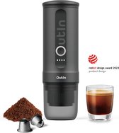OutIn Nano - draagbare elektrische espressomachine - stijlvol en solide - verwarmt water - capsules & gemalen koffie - 20 bar - draagbare koffiemachine - reis & camping koffiezetapparaat 12 volt