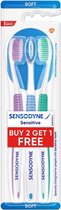 Sensodyne Sensitive Tandenborstel - 2 + 1 Borstels