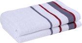 Biologisch katoen 2 stuks decoratieve badhanddoek set - hoogwaardig, licht, zacht en absorberend, Oeko-Tex Made in Green & GOTS gecertificeerd - 2 badhanddoeken - Berry Red