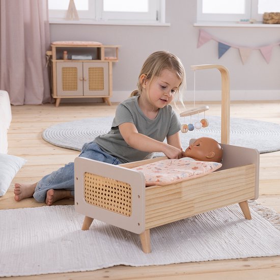 COLORBABY WOOMAX 49363 Wooden Doll Bed 3 A