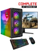 ScreenON - Gaming Set - Y52184 - V1 (GamePC.Y52184 + 24 Inch Monitor + Toetsenbord + Muis)