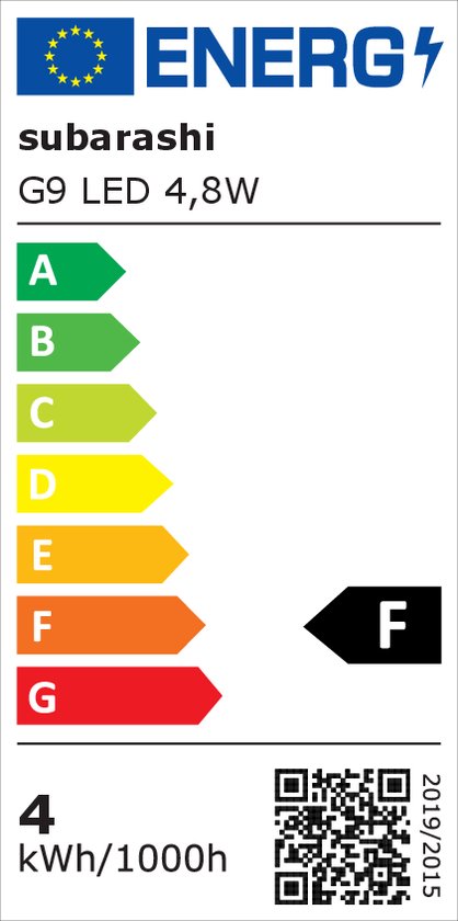 4 X G9 LED - 4.8 Watt / 220V - Lampe LED enfichable - Wit Chaud 3000K  16X58mm - Lampe