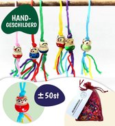 Chinese Gelukspoppetjes - Handgemaakt - Handgeschilderd - Geluksbrenger - Houten poppetjes - Kleine Cadeautjes - traktatie uitdeelcadeautjes