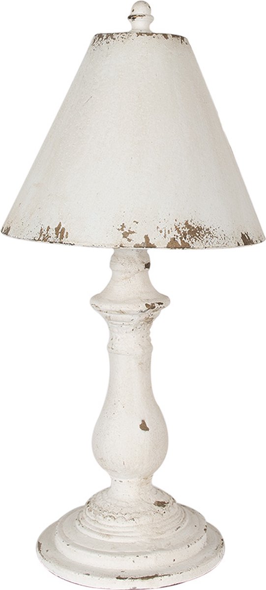 Clayre & Eef Tafellamp Ø 26x55 cm Wit IJzer