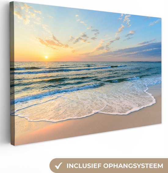 Foto: Canvas schilderij strand en zee 120x80 kamer decoratie accessoires schilderijen woonkamer natuur wanddecoratie slaapkamer muurdecoratie keuken wanddoek interieur binnen woondecoratie huis woonaccessoires