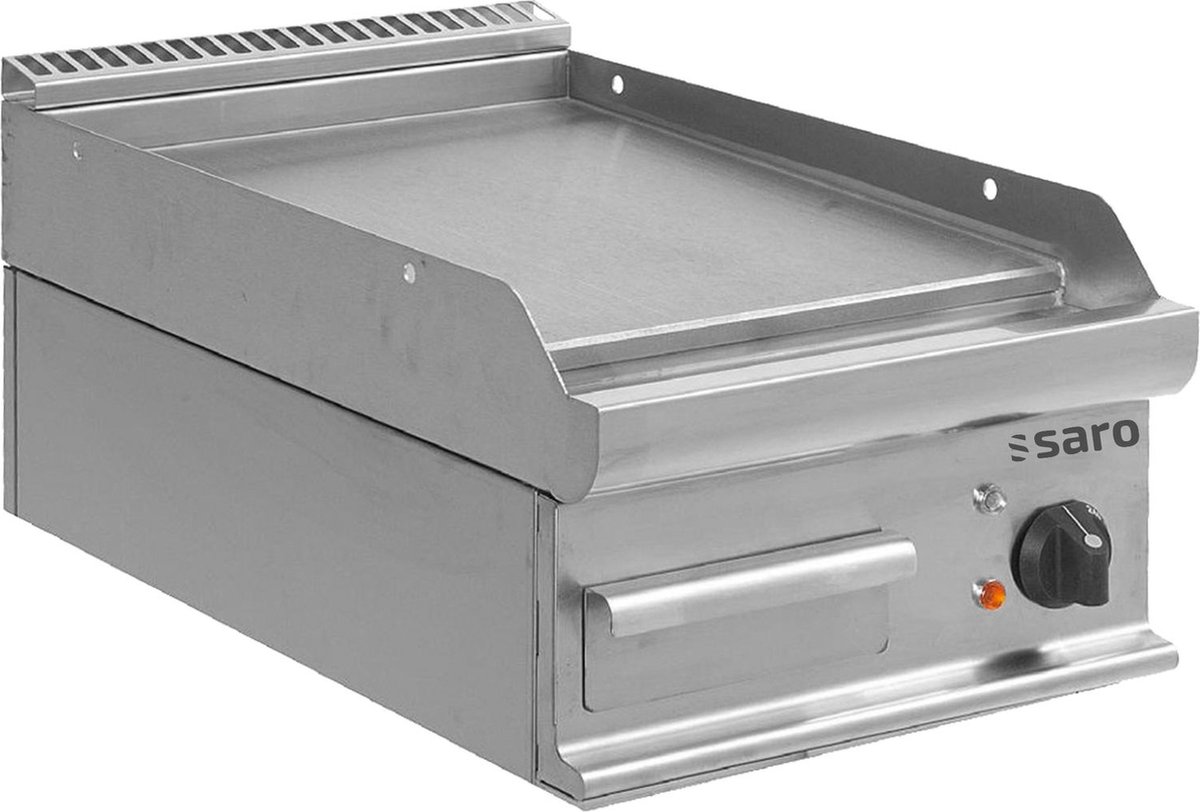 Saro Elektrische grillplaat, bakplaat - Model E7/KTE1BBL, Professioneel, roestvrij staal