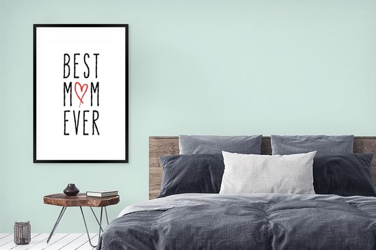Photo encadrée - Citation de la fête des mères `` meilleure maman jamais '' sur fond blanc cadre photo 80x120 cm - Affiche encadrée (Décoration murale salon / chambre)