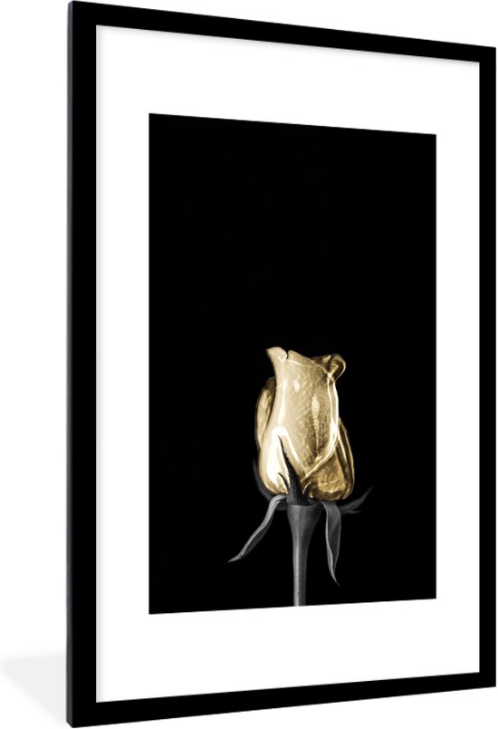 Fleur claire sur fond noir 40x60 cm